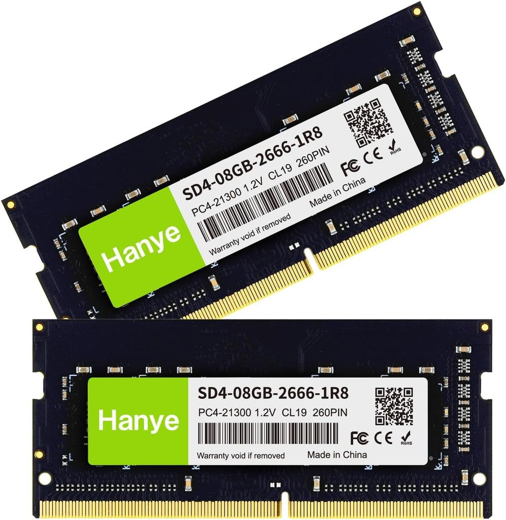 Laptop Memory 16GB X SODIMM Hanye CL19 260pin Official Domestic Distributor PC4-21300 (DDR4-2666) (8GB 2) 1.2V SD4-08GB-2666-1R8