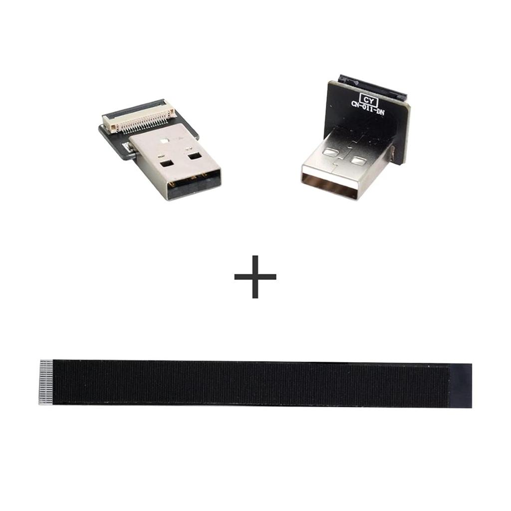 CY USB Type A Male To Type A Male Data Flat Slim FPC Cable 90 Degree Down Angle for and 200cm 2.0 FPV, Discs, Scanners, Printers,