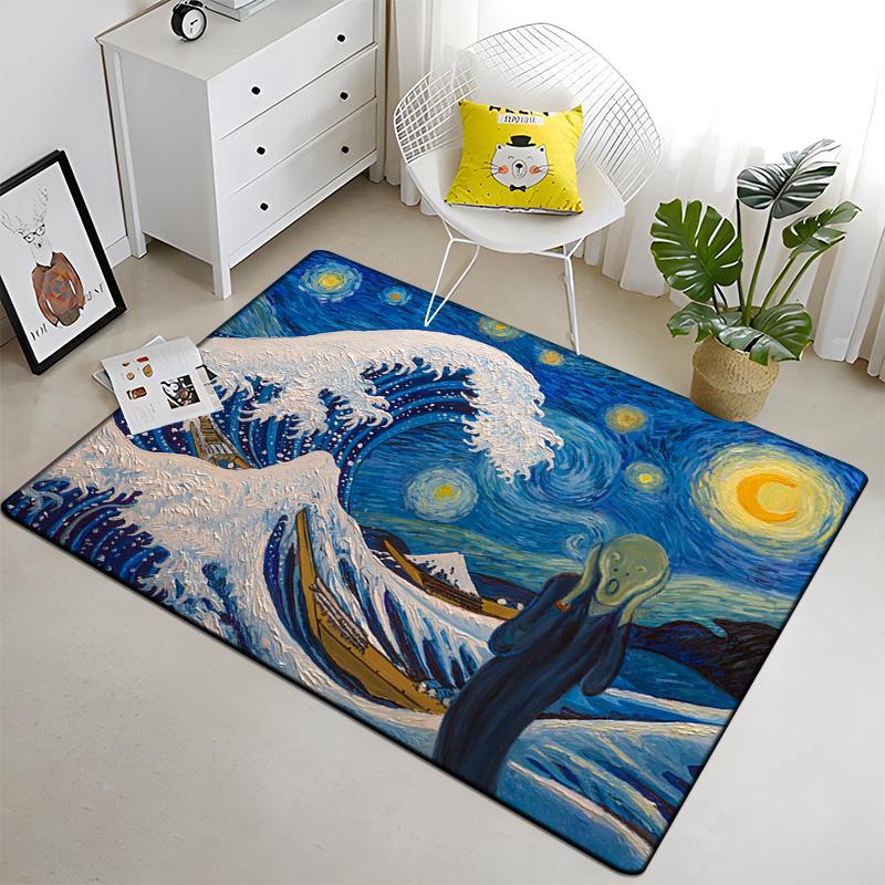 Famous Paintings Art Printed Carpet for Living Room Large Area Rug Soft Carpet Home Decoration Mats Boho Rugs Dropshipping