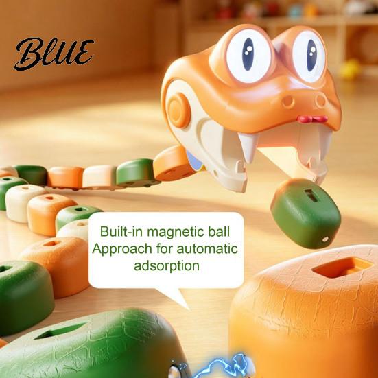 Two Player Snake Toy 1/2Pcs Magnetic Remote Control Toy Movable Eyes Electric Eating for Kids 2 Interactive RC Game with Light Sound