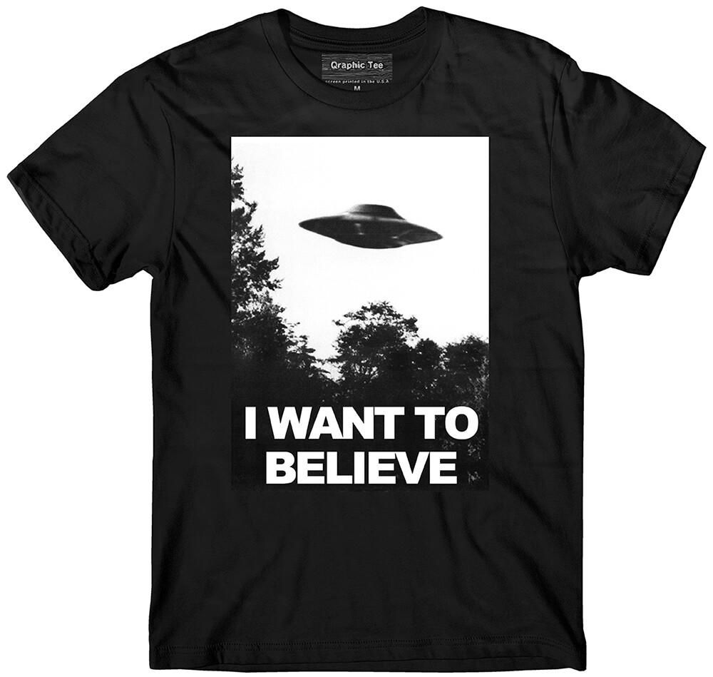 I Want To Believe UFO T Shirt Area 51 Alien Graphic Unisex Tee