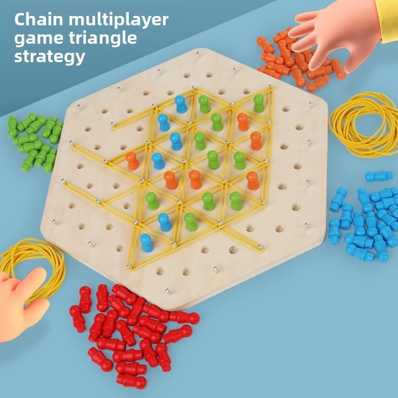 Wooden Geometric Chain Puzzle Game For Family Brain Teasers And Skills Development