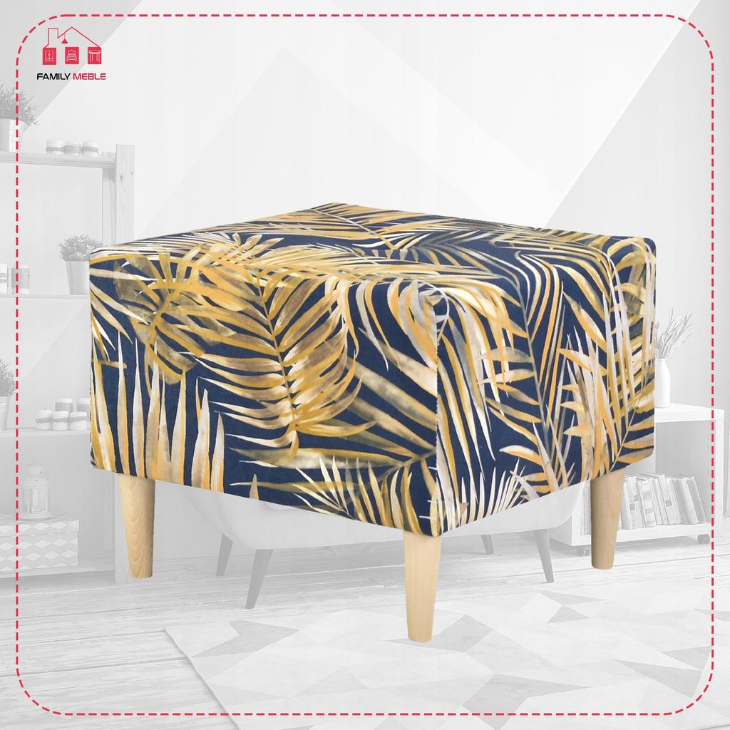 Křeslo ušák ARI PRINT s podnožkou, skandinávský Family Meble BOHO