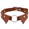 O-ring PU Leather Choker, Shirt Collar Style Punk Statement Clavicle Neck Chain