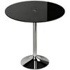 Round Bar Table, Modern Dining Table with Tempered Glass Top and Steel Frame for 4, 70 x 70 x 75.5cm, Black