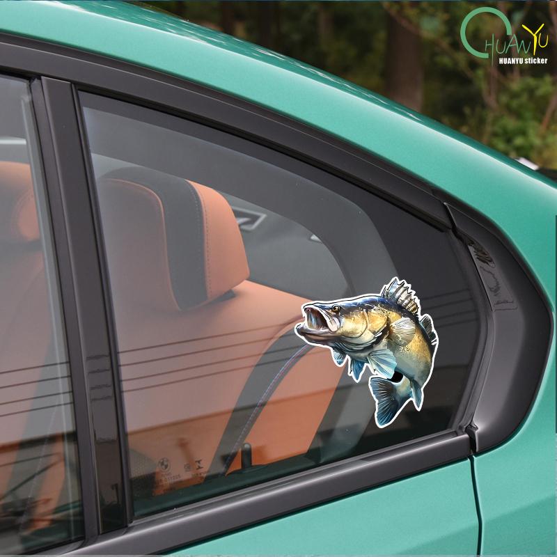 Adesivo in PVC Pesca Pesce Grande Spigola Adesivo per Auto Impermeabile per Paraurti Finestrino Posteriore Laptop
