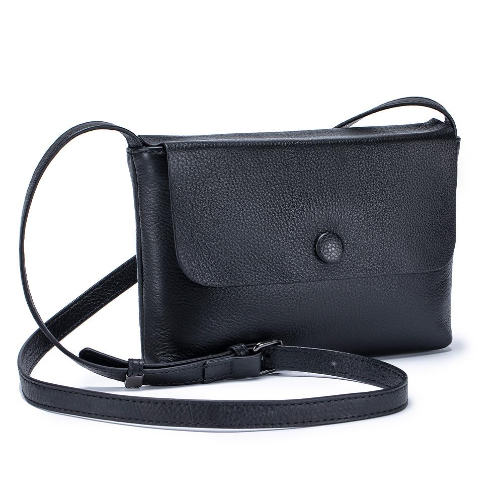 

Women s bag super soft leather shoulder messenger bag summer high sense niche small square bag retro versatile commuter bag чорний