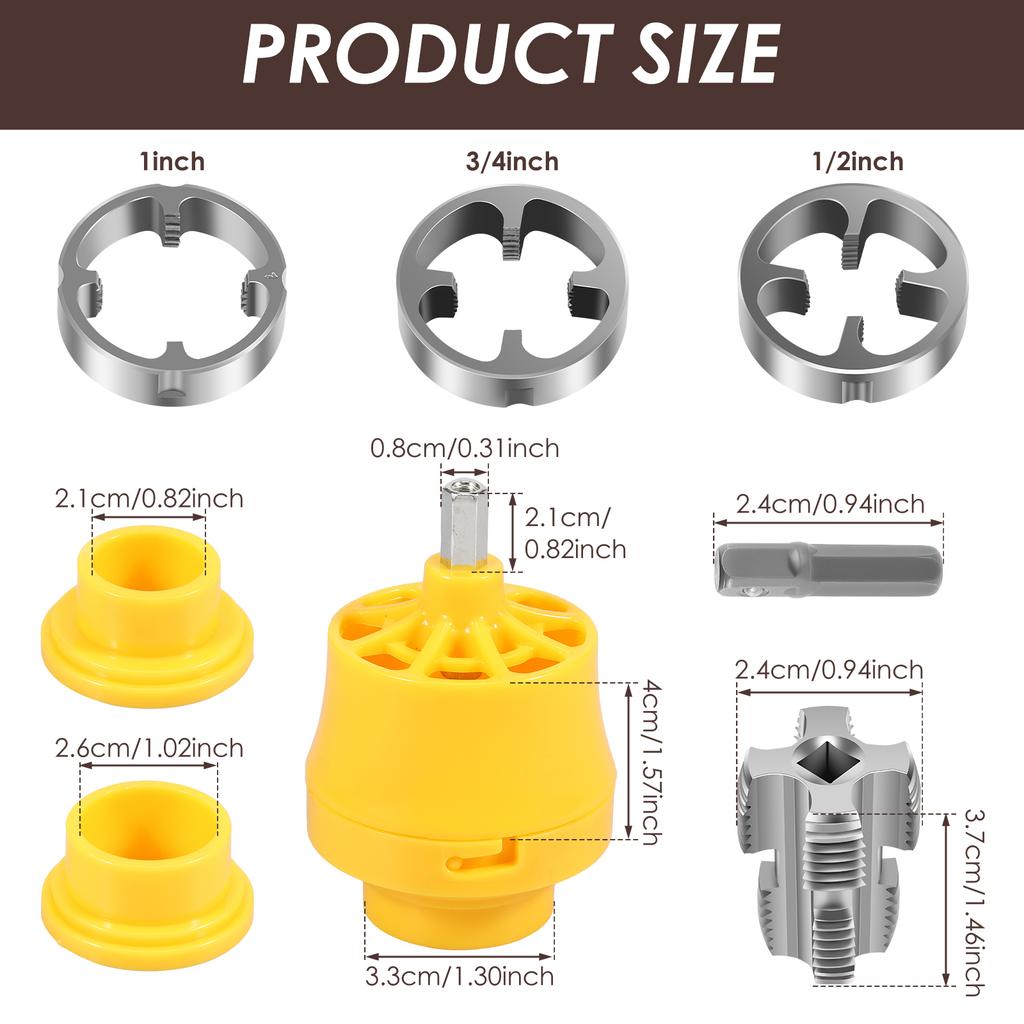 Plastic PVC Pipe Threader Kit Efficient Electric Hole Opener Versatile Durable Thread Maker Tool Precise Plumbing Repair Tool