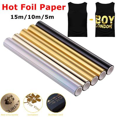 15-5m Hot Foil Printing Paper Holographic Heat Transfer Foil Roll Hot Stamping Foil Paper Cutter Metal Colors Vinyl Cars Decal