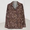 Turn-down Collar Shirt Lightweight Plus Size Leopard Print Shirt Top Streetwear