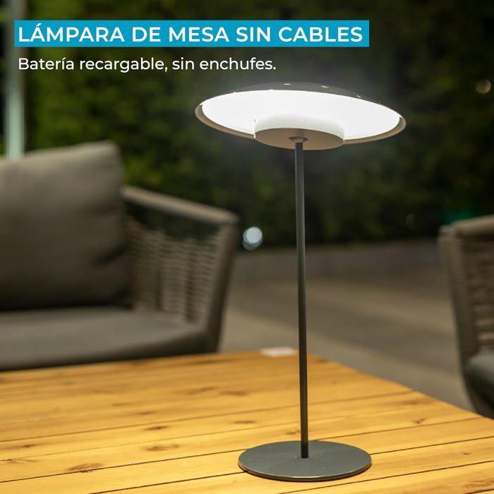 Lampe de table portable - NEWGARDEN - Sardinia - LED 400 lm - Rechargeable 20 h - Anthracite