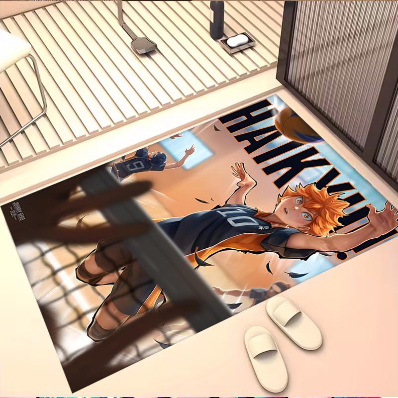 Haikyu Print Rug, Washable Floor Carpet, For Entryway Dorm Laundry Room Office Study, Home Decor Birthday Christmas Gift