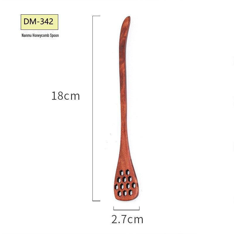 Łyżka do mieszania Nanmu Honeycomb - pałeczka z drewna lotosu do zimnych napojów i kawy