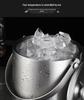3L Stainless Steel Ice Bucket with Thick Handle, Double-Layer Insulation for Beer, Wine, and More
