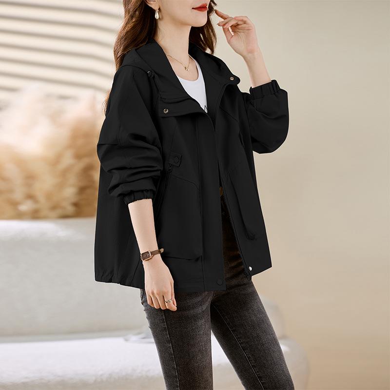 Khaki trench coat women's new spring and autumn women's small person is super good-looking short coat