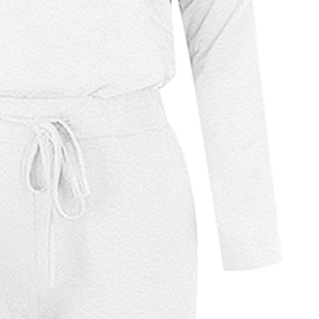 Women Fashion  Solid Pullover Long Sleeve Bandage Loose Pants Sweatsuits