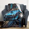 1PC Blue Car Art Blanket, Throw For Sofa, Bed, Travel, Camping, Livingroom,
