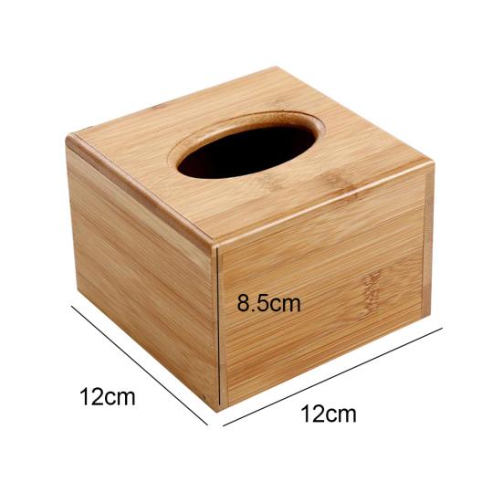 Wooden Cubic Rectangular Tissue Storage Box Paper Case Home Hotel Napkin Holder