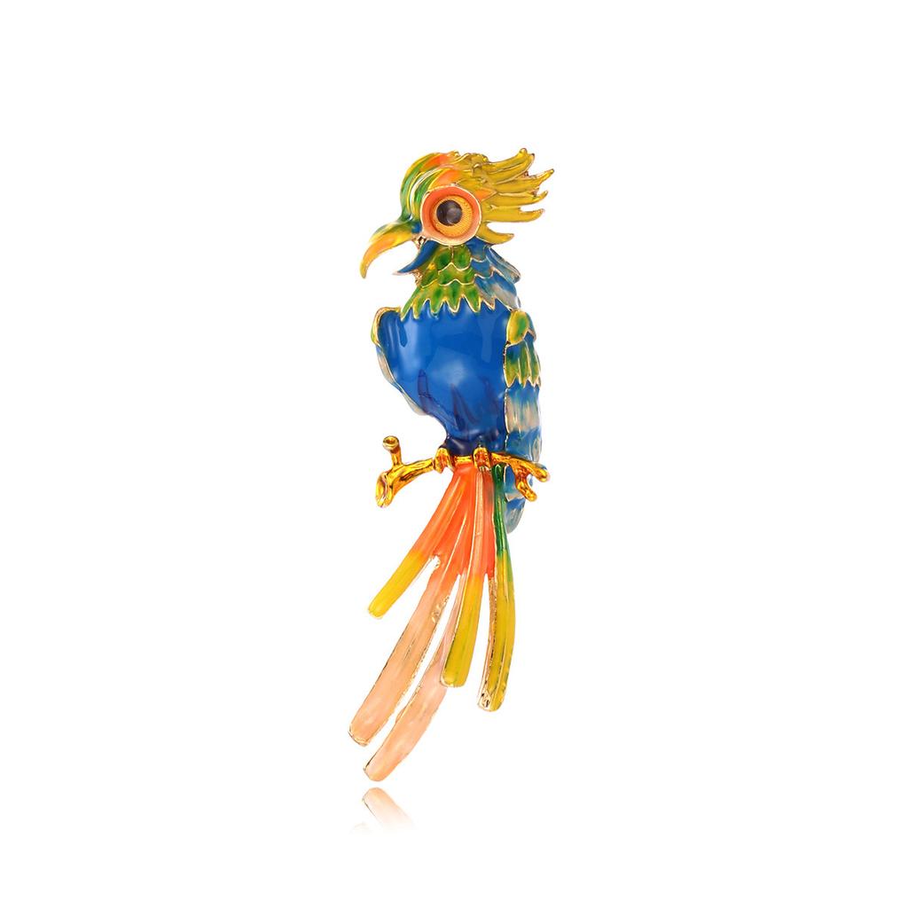 New Brooch European and American Dripping Color Niche Design Parrot Corsage Decoration Versatile Animal Fashion Accessory