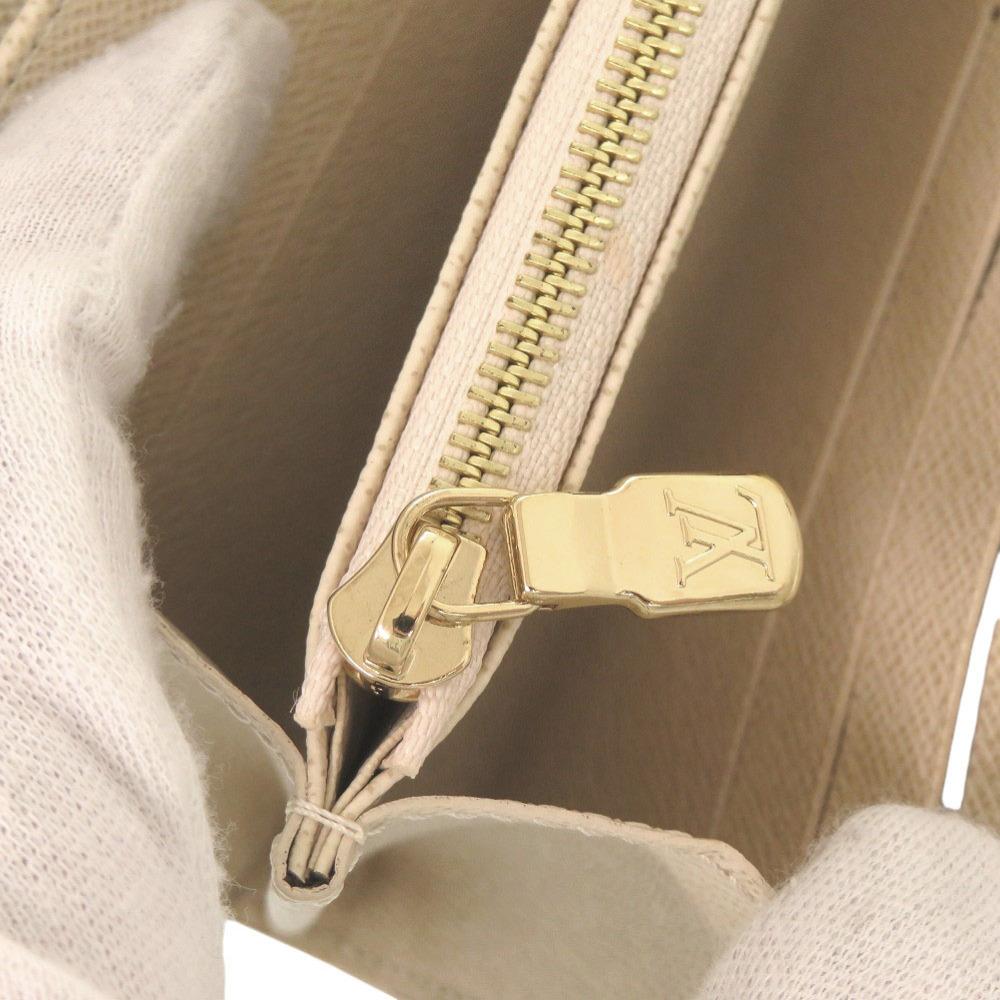 Used AUTHENTIC LOUIS VUITTON N63208 Damier Azur Porte feuille Sarah long wallet White