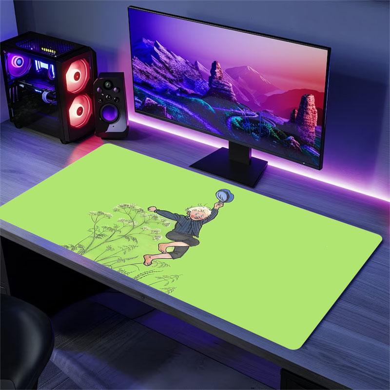 Emil of Lonneberga Art Mouse Pad, Large Gaming Desk Mat, Non-slip XXL Mousepad for Laptop & Tablet, Mini PC Playmat with Stitched Edges
