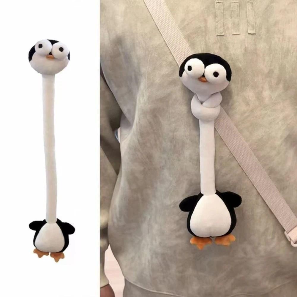 Funny Long Neck Animal Plush Toy 40Cm Long Neck Giraffe/Cat/Penguin/Goose Bag Pendant Cute Cartoon Design Plush Doll Bag Decor