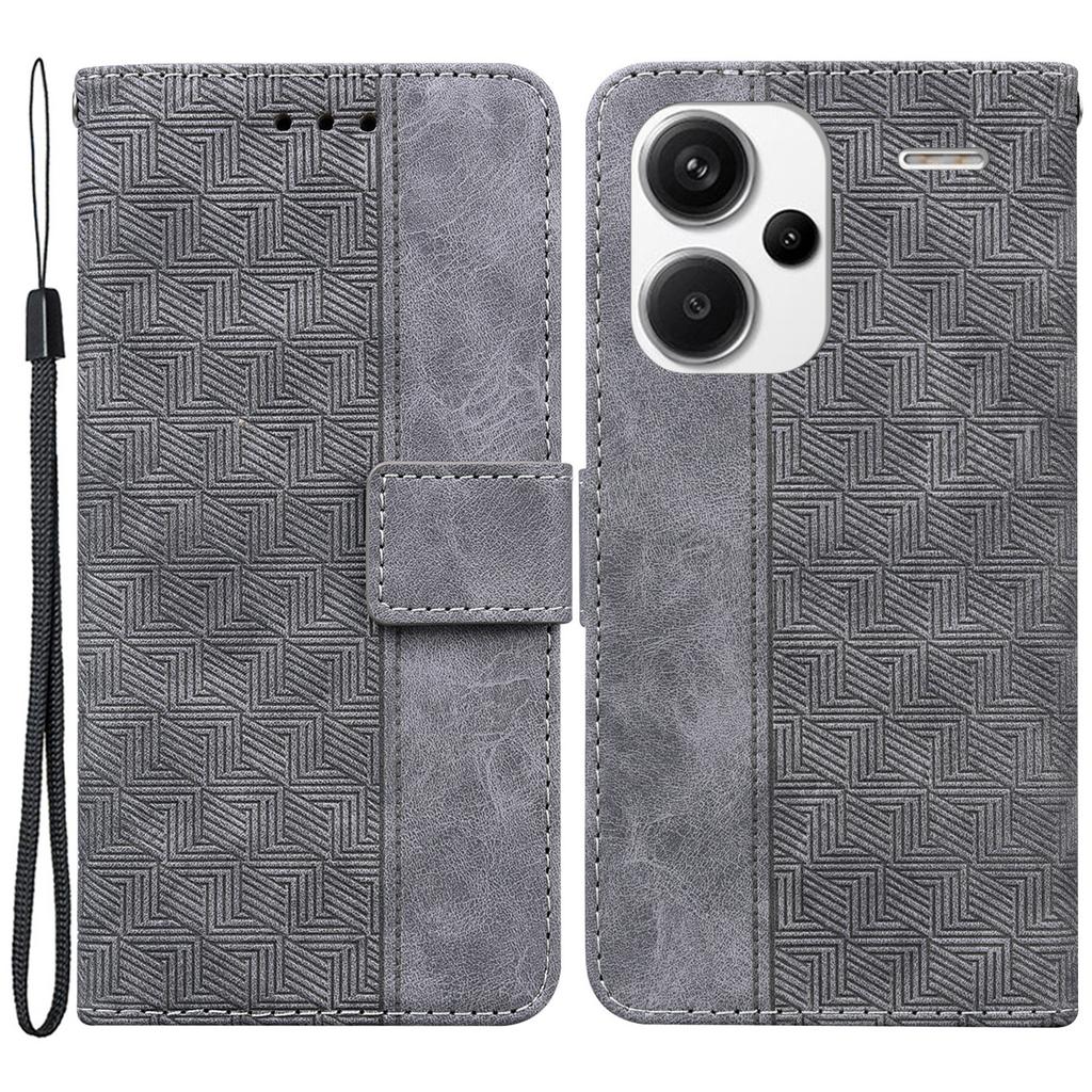 For Xiaomi Redmi Note 13 Pro+ 5G Wallet Case Geometry Pattern PU Leather Phone Cover