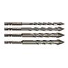 4/5 Piece Eccentric Twist Drill Bit Set 6.35mm Hex Shank 150mm Extended for Multiple Use On Masonry Concrete Drilling