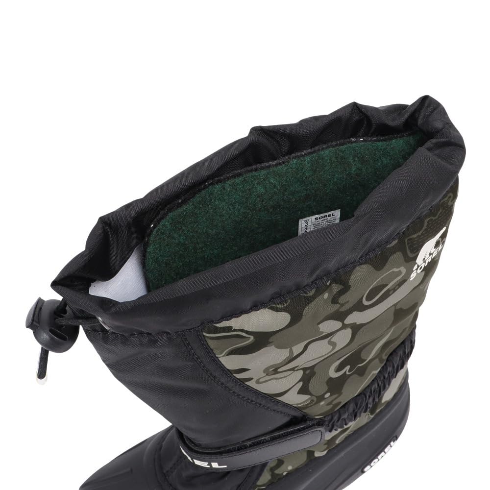 Sorel Kids' Flurry Youth Boots, Print, Size 20.0cm, Black, Quarry