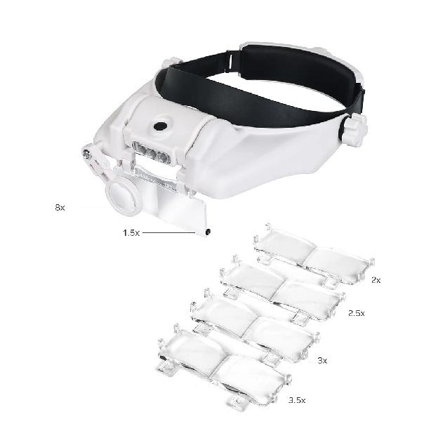 USB Rechargeable Glasses Loupe Watchmaker Repair Tool Glasses Magnifier LED Headband Magnifying Glass 1.5x 2x 2.5x 3x 3.5x 8