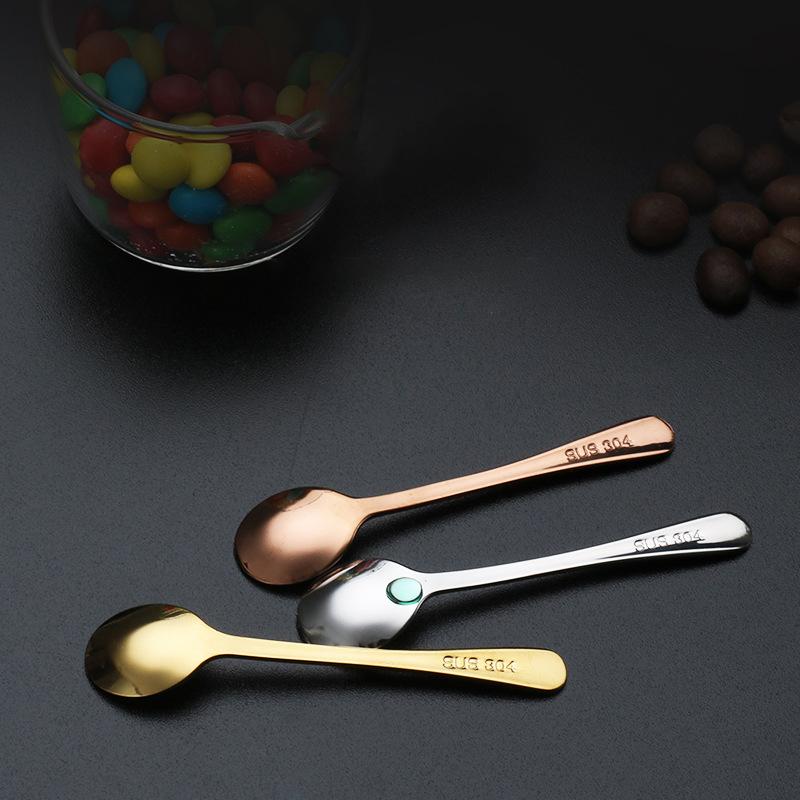Cucchiaio per condimenti in acciaio inossidabile 304, cucchiaino per sale, cucchiaino per mescolare il caffè, cucchiaino da dessert carino, mini cucchiaino da gelato