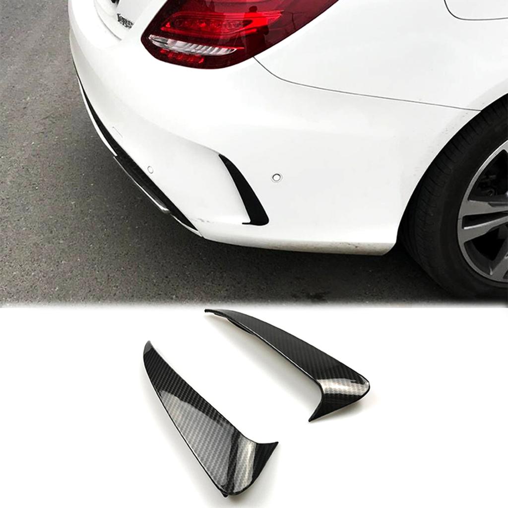 Car Rear Bumpers Diffuser Lip Surrounds Spoilers Flank Tail Wind Knife Air Outlet Cover Sticker for W205 C43 C63 Durable