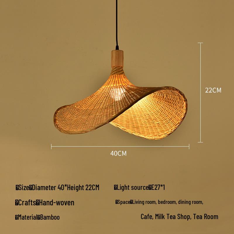 Zen Bamboo Pendant Lamp: Rattan Woven Japanese Tea Room Light