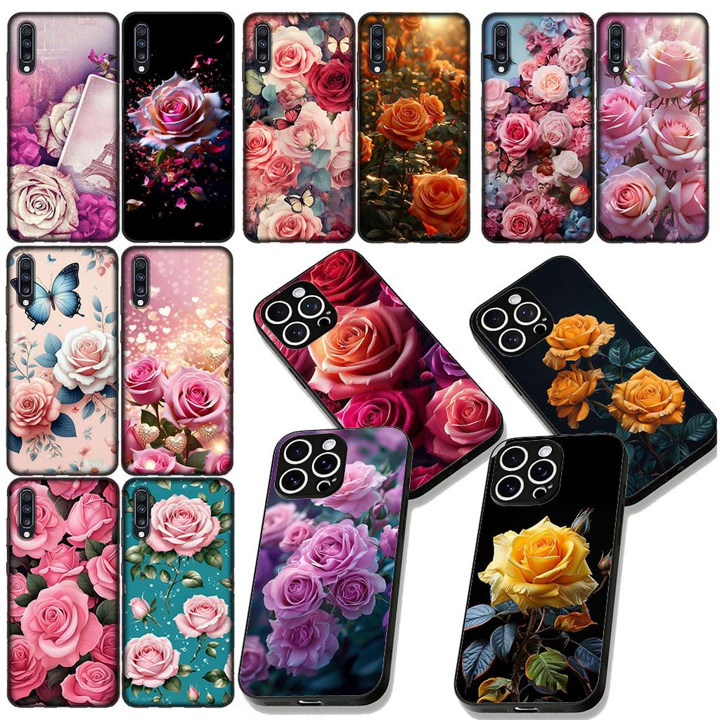 Red Rose Flower Gift Phone Case for Samsung Galaxy Note 20 9 10 S8 S10 Lite S9 Plus A54 A53 A21S S10E A17 Cover Casing