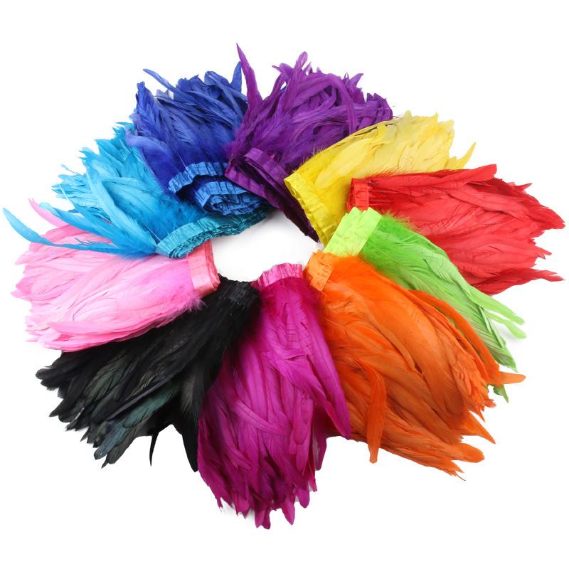 20-25Cm Dyed Cock Tail Feathers Edging Stage Show Costume Shawl Costume Accessories
