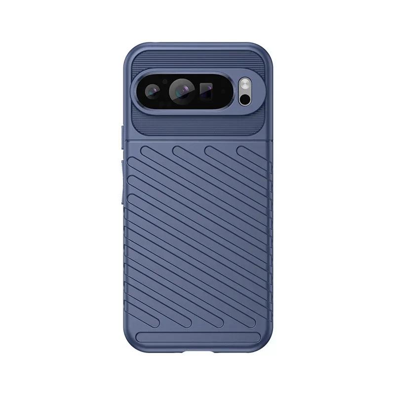 

Silicone Phone Case for Google Pixel 9 Pro XL Google 8 Pro 7 7A 6 6A Thunder Thickened Drop-Resistant Camera Protective Cover Google7 синий