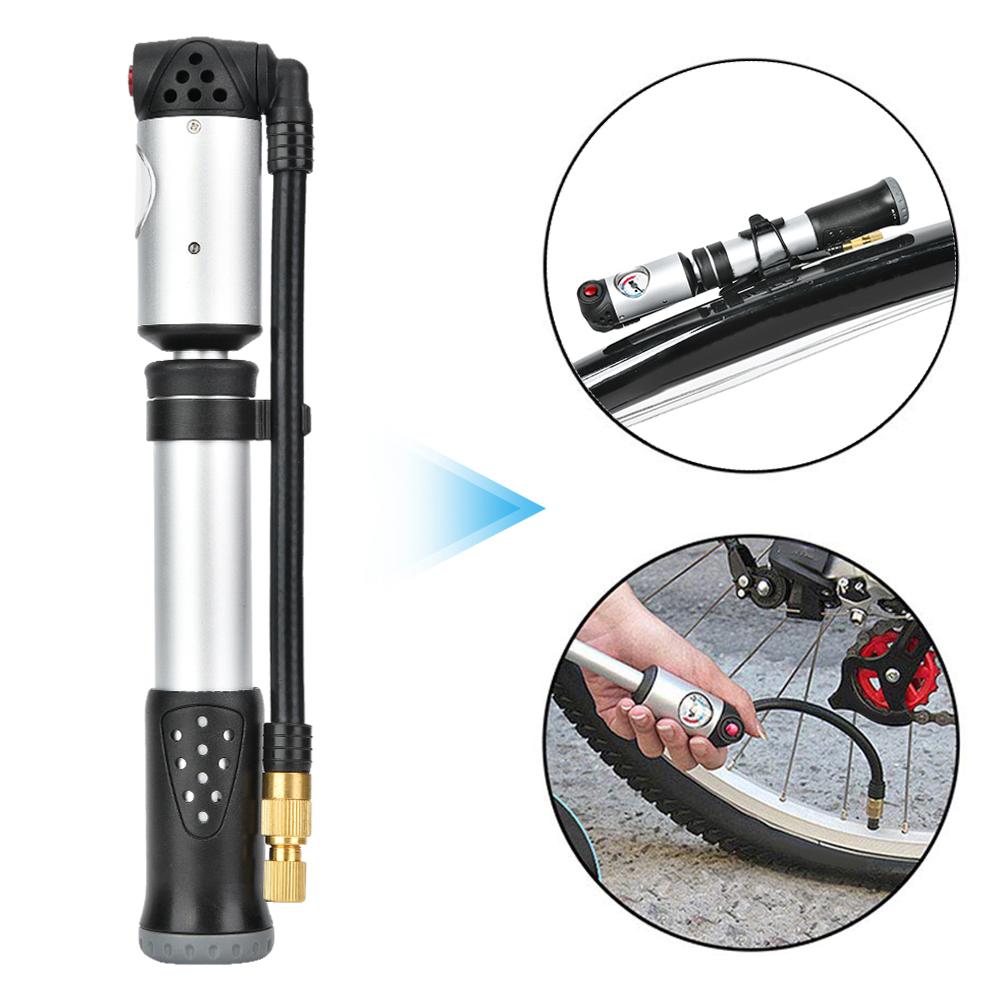 Portable Bike Pumps High Pressure Road Bicycle Pump with Air Guage Tyre Inflator Accessory