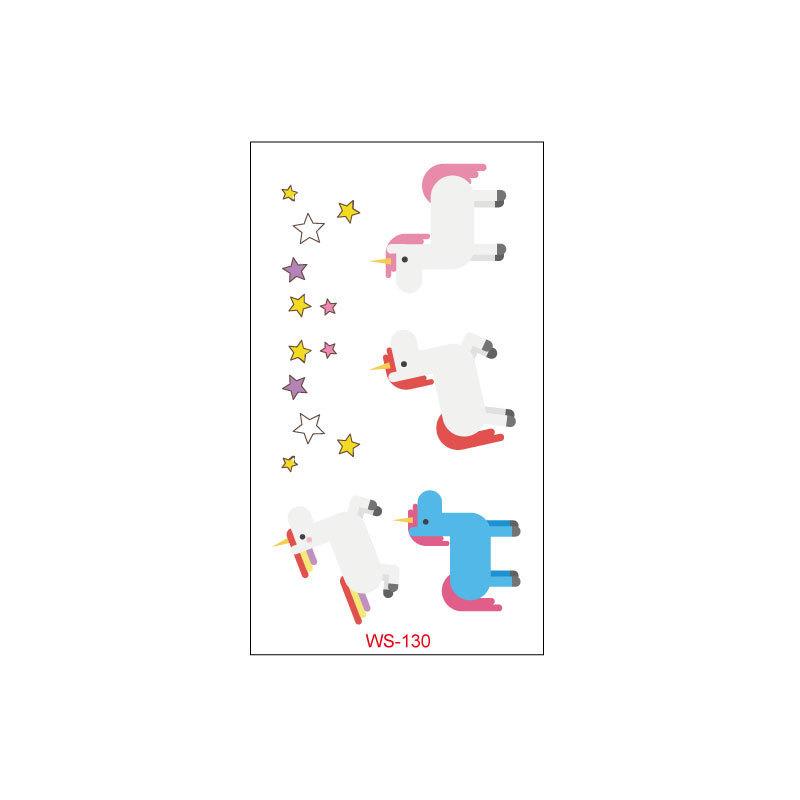 Cross Border Children's Cartoon Unicorn Tattoo Sticker Waterproof Long-lasting Fun Cute Sweat Resistant