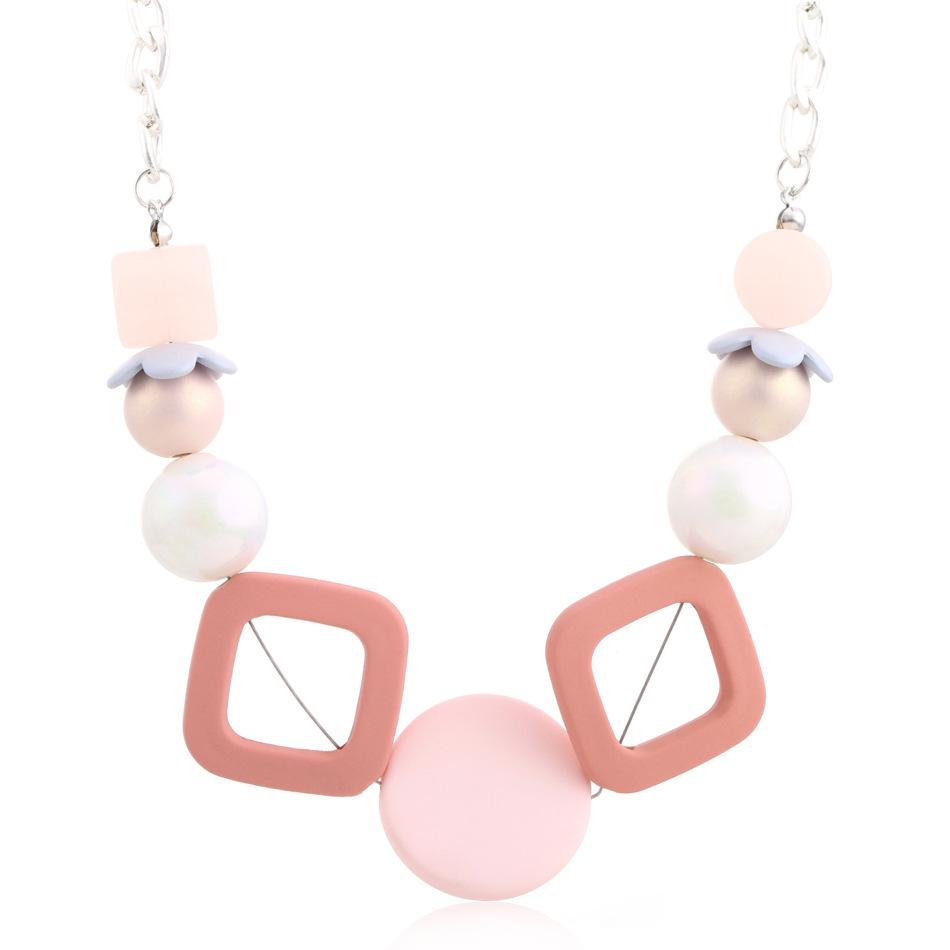 

JMXD-Pearl Аксессуары Ожерелья, Аксессуары Геометрические акриловые ожерелья, Аксессуары темно-розовый