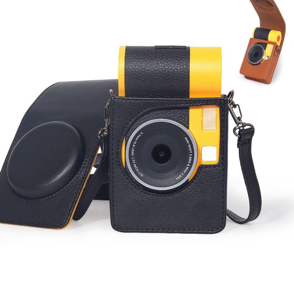 With Shoulder Strap Instant Camera Case PU Leather Anti Scratch Protective Cover Shockproof for Kodak Mini Shot 2 Era MS200