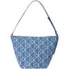 Elegant Commuter Style Old Flower Jacquard Denim Shoulder Bucket Fabric Handbag Regular Women's Rainbow Blue
