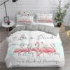 3D Flamingo Printed Bedding Set King Queen Size Cartoon Pink Animals Duvet Cover With Pillowcases 2/3pcs Polyester Quilt Cover