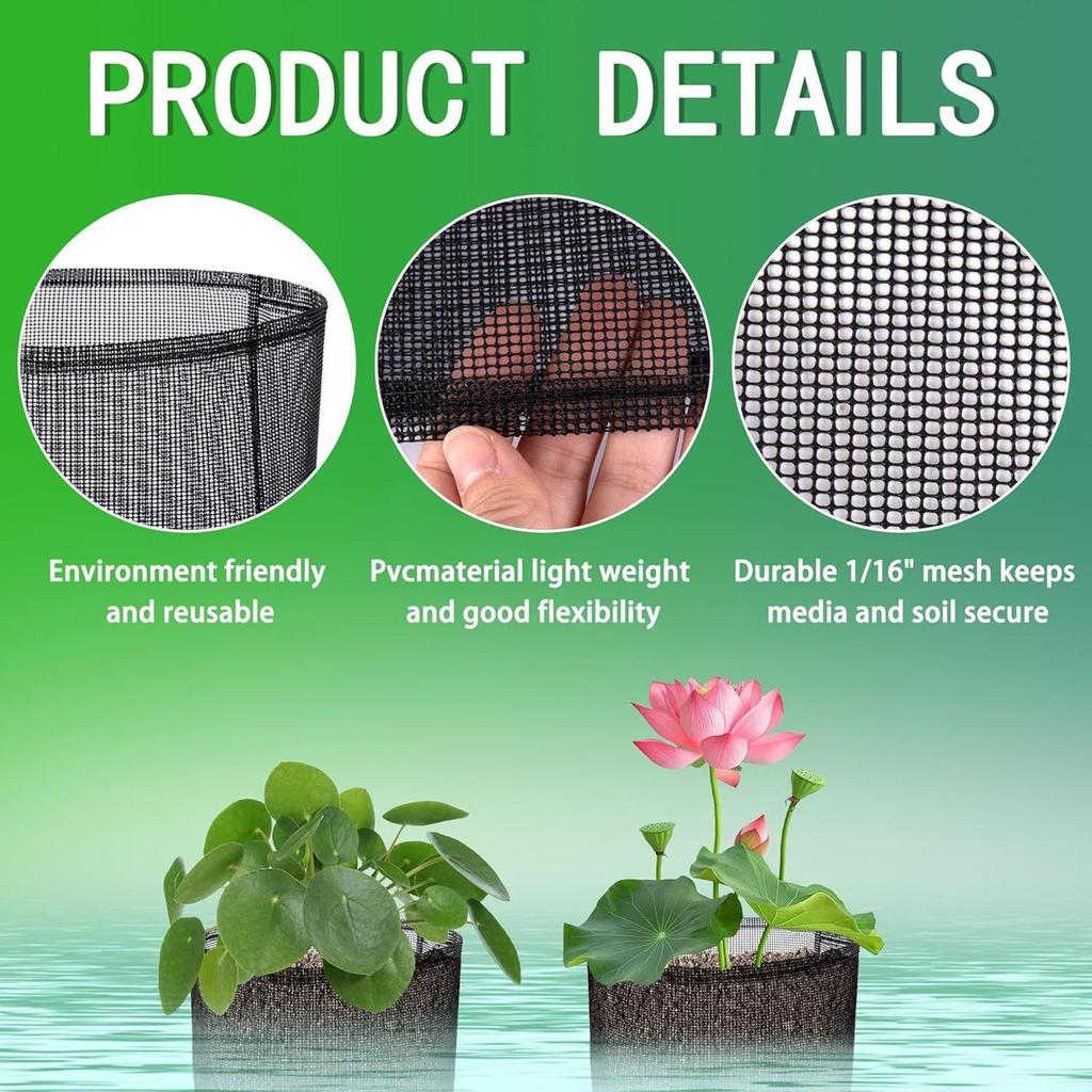 Pond Baskets For Plants 4 Pieces Aquatic Planting Bags Breathable Growing Container Reusable Pond Planter For Garden Vegetable