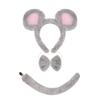 Set di Accessori Costume da Topo 1/3/4 Pezzi Costume di Halloween Costume da Vestire Orecchie da Topo Fascia Coda Gonna Tutù per Bambini Bambine