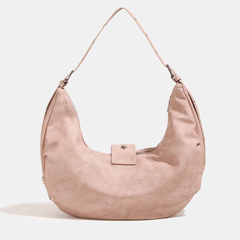 Large capacity half-moon tote sacks for women luxury designer bags and purses new in vintage rivet shoulder crossbody bag