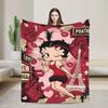 B-Bettys Boops Comfortable Blanket Cartoon Doll Casual Plane Travel Throw Blanket Home Decor Flannel Bedspread Sofa Bed Cover
