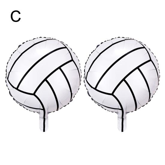 2Pcs Festival Balloons Inflatable Lightweight Multiple Ball Patterns Multi-style Reusable Decoration Aluminum Sports Themed Happy Festival Balloons