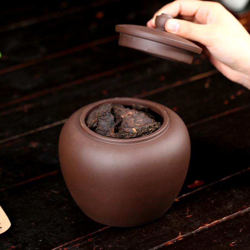 Lila Ton Teekanne Teedose Versiegelter Keramik-Vorratsbehälter mit Deckel Kaffeetischplatte Klassische Porzellan-Teedose Süßigkeitendose