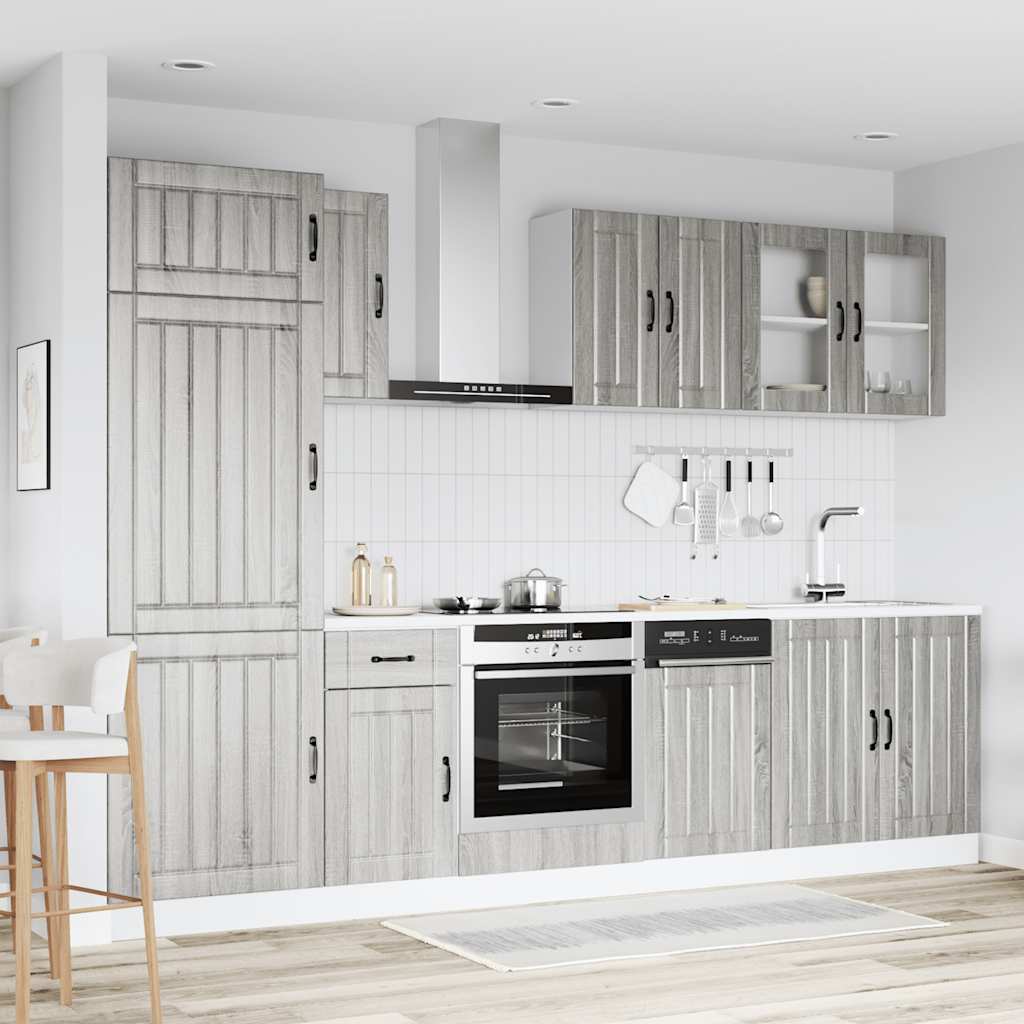 Kalmar 8-Piece Kitchen Cabinet Set Sonoma Oak Grey