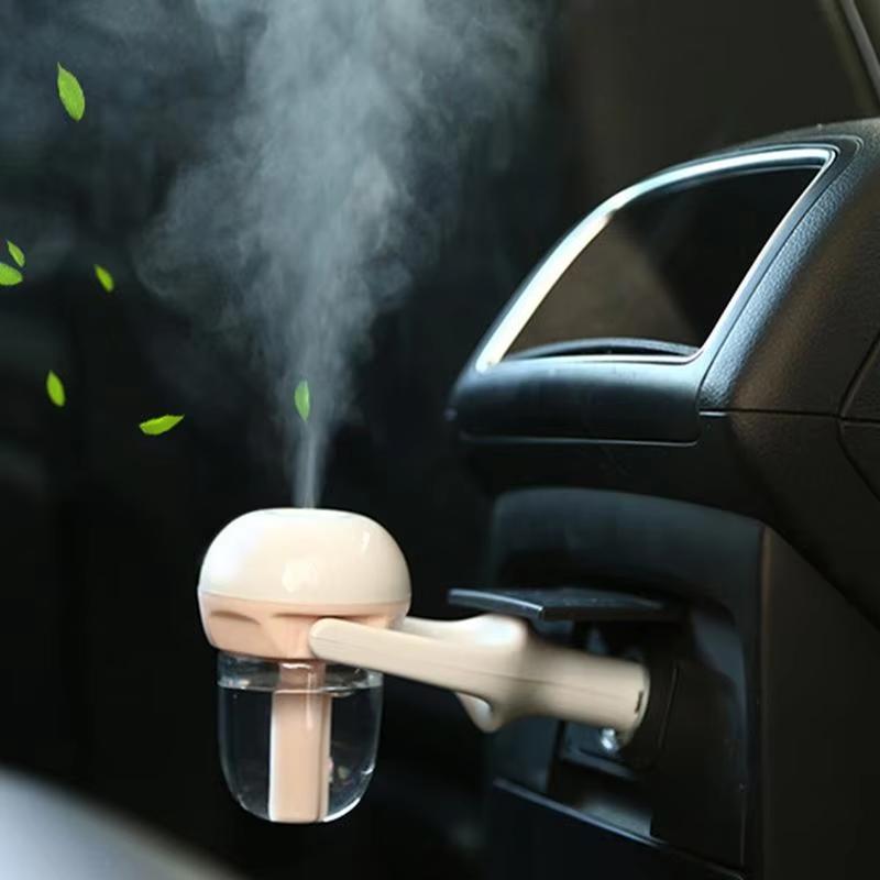 Mini Ultrasonic Air Humidifier with Romantic Soft Light Aroma Diffuser Car Purifier - Portable Humidifier for Bedroom